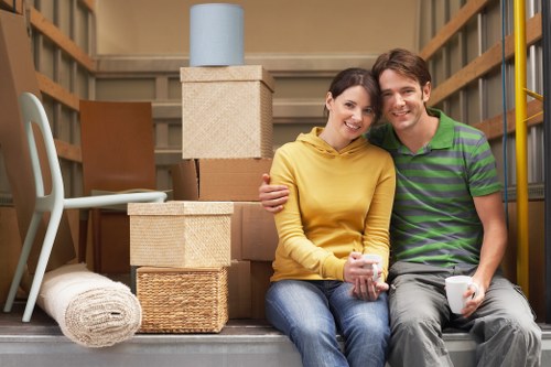 Packed boxes and household items prepared for small removals